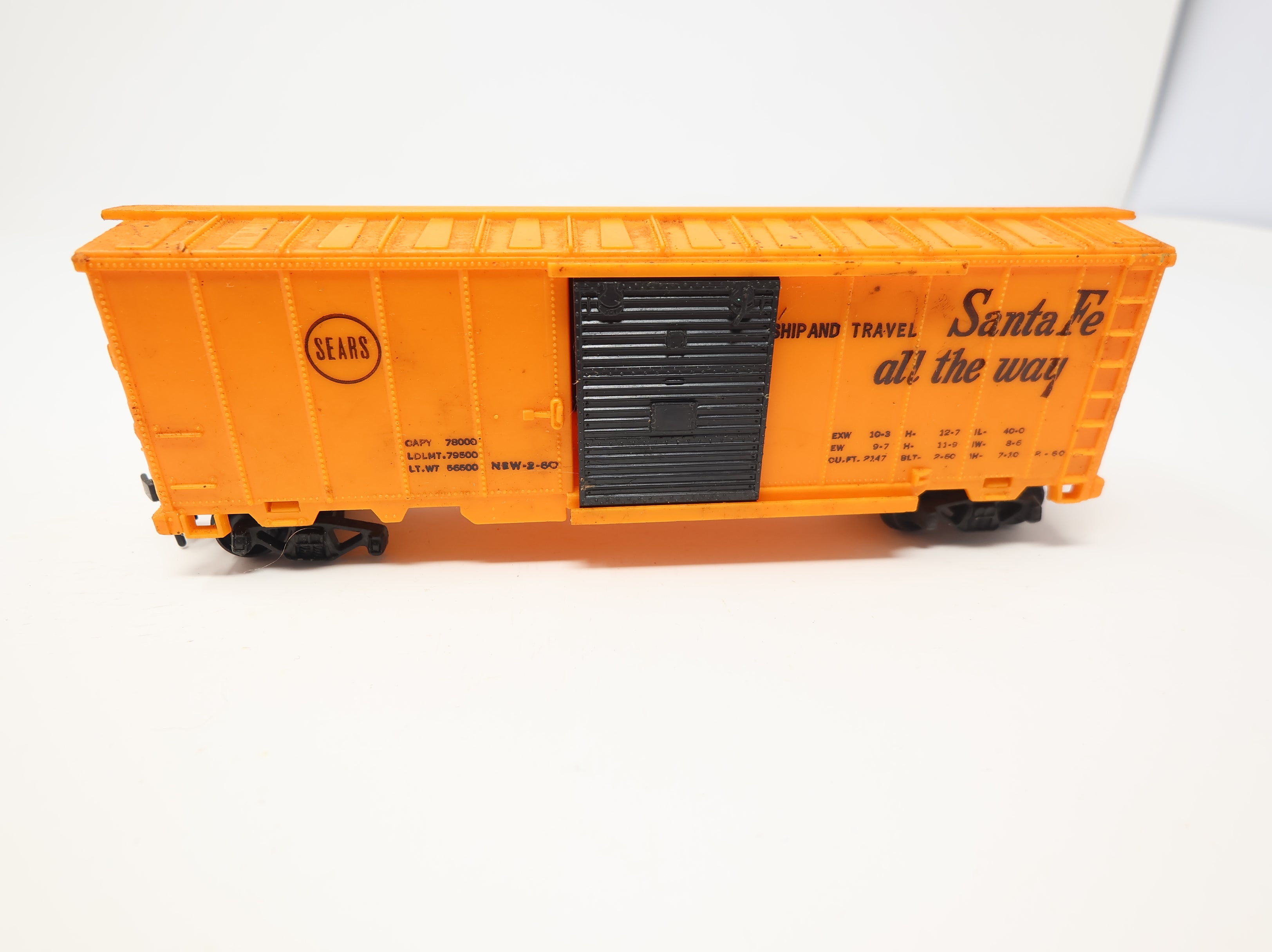 USED Marx HO Scale 40' Box Car Sears Santa Fe