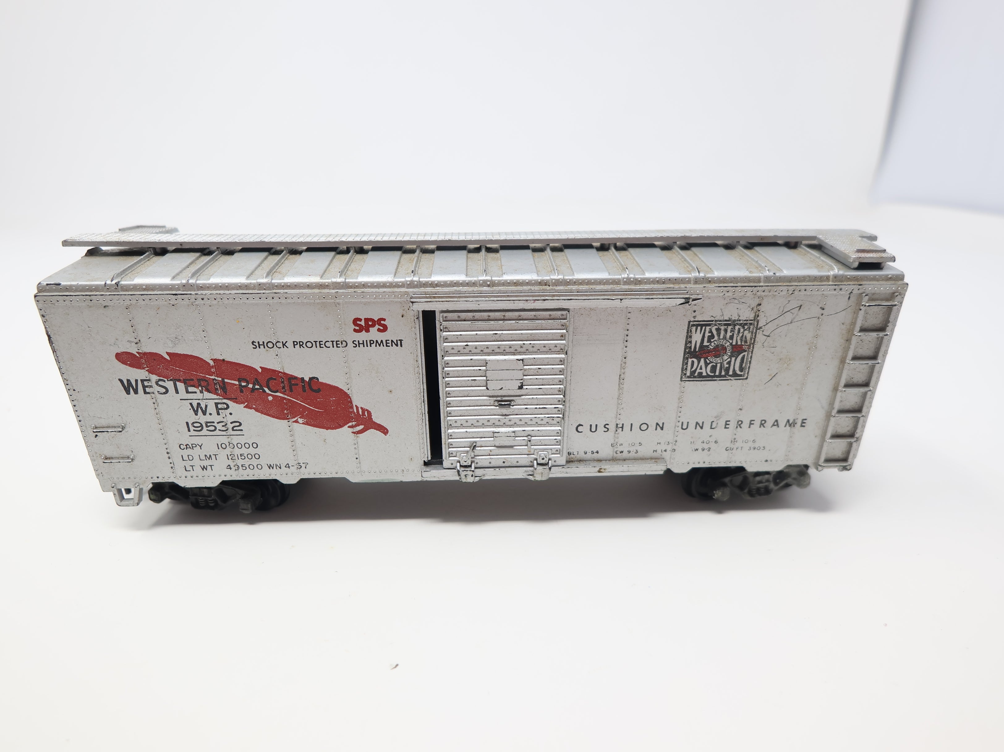 USED Athearn HO Scale 40' Steel Box Car Western Pacific WP #19532