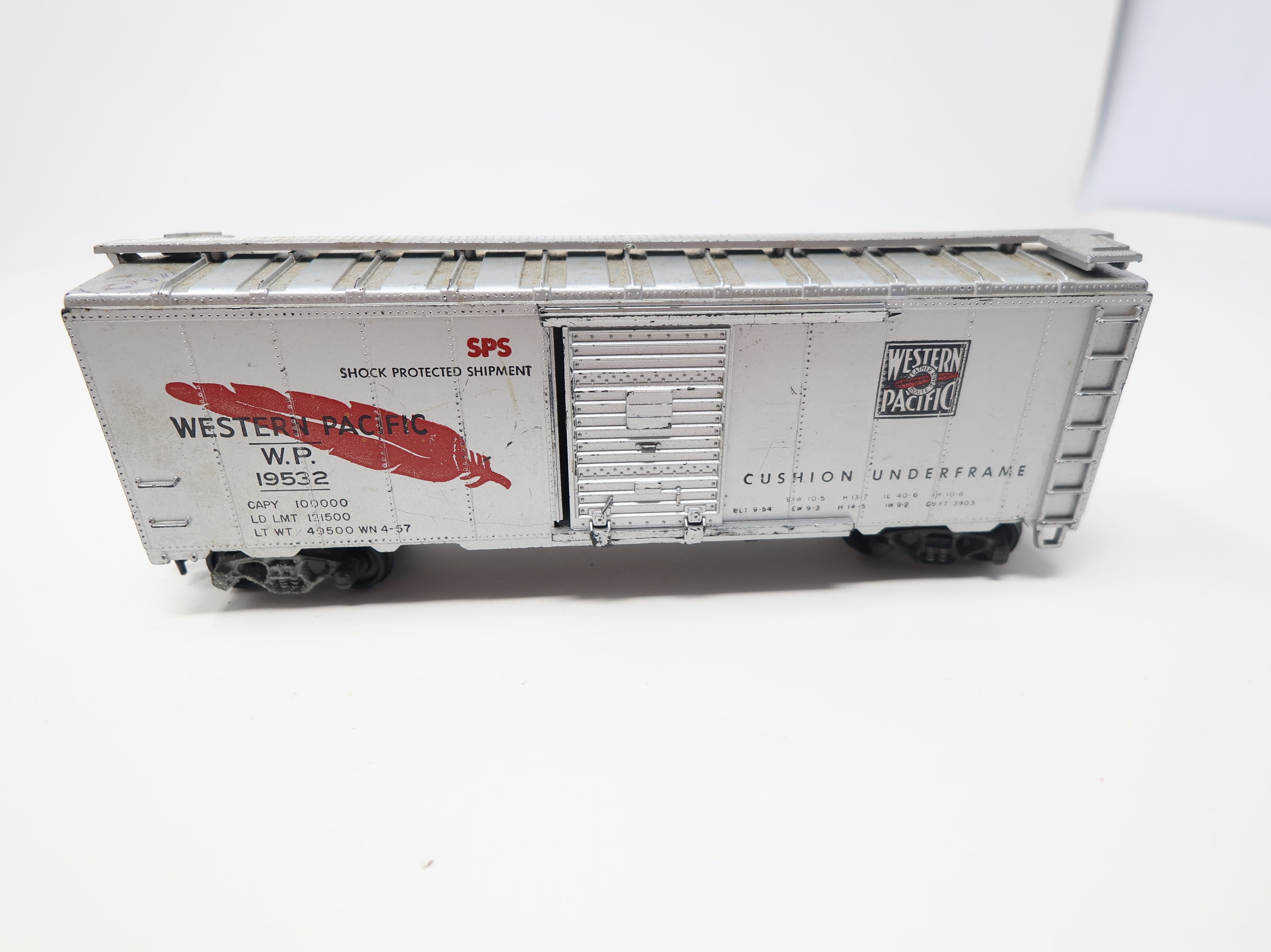 USED Athearn HO Scale 40' Steel Box Car Western Pacific WP #19532