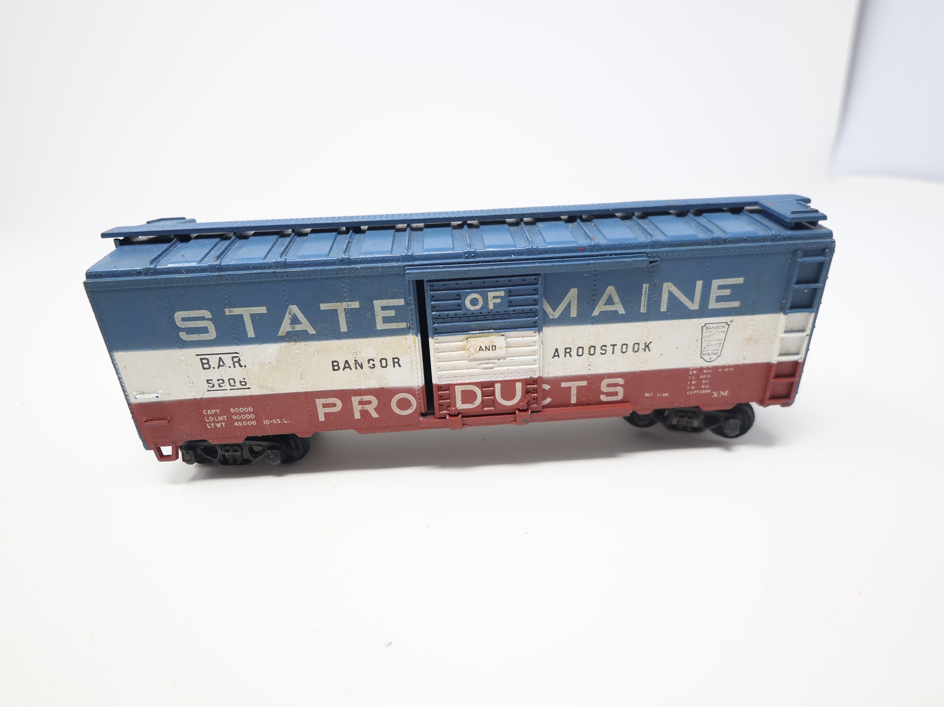 USED Athearn HO Scale 40' Steel Box Car Bangor & Aroostook BAR #5206