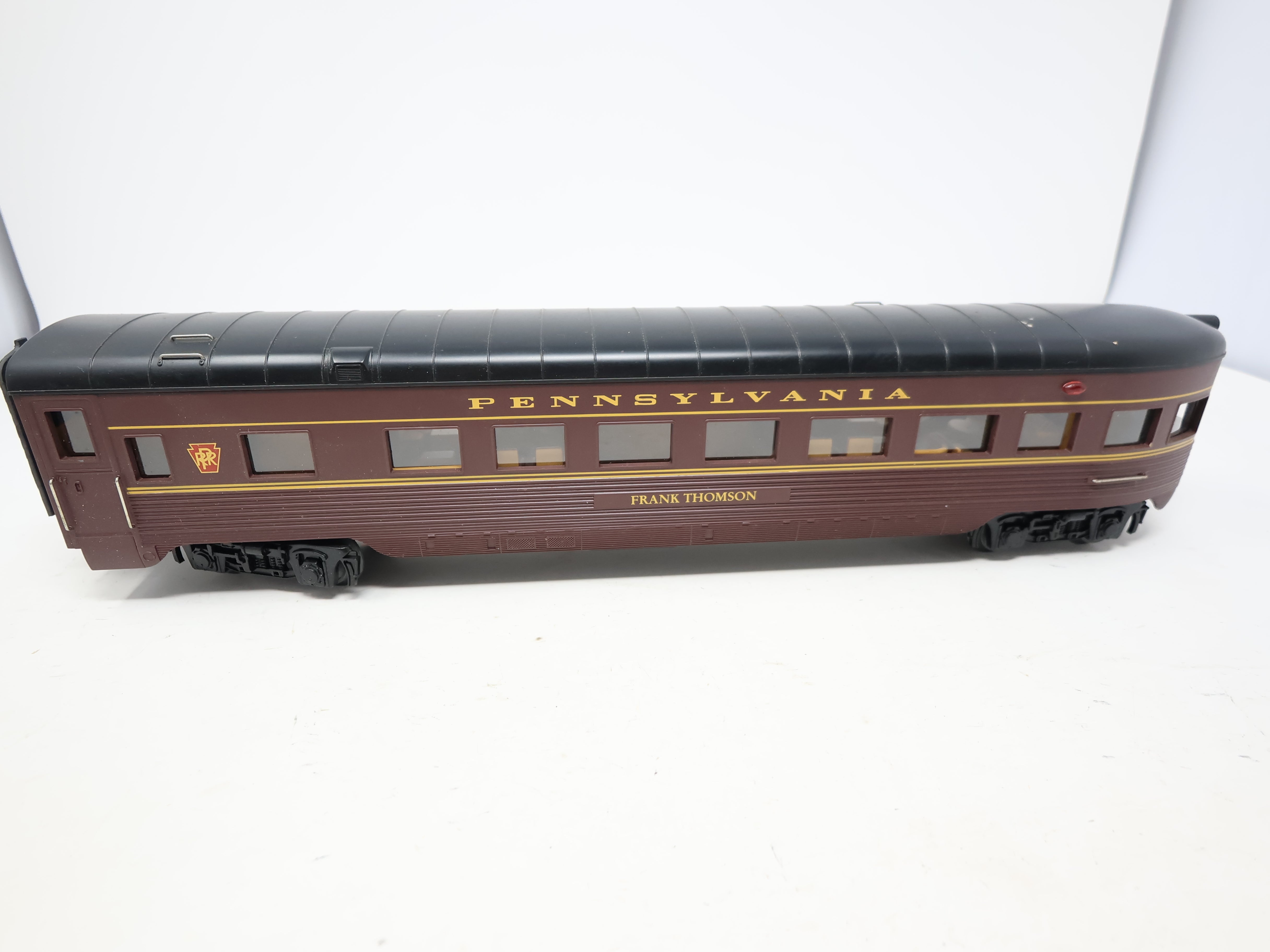 USED MTH O, Observation Passenger Car, Pennsylvania , Frank Thomson w/ Light