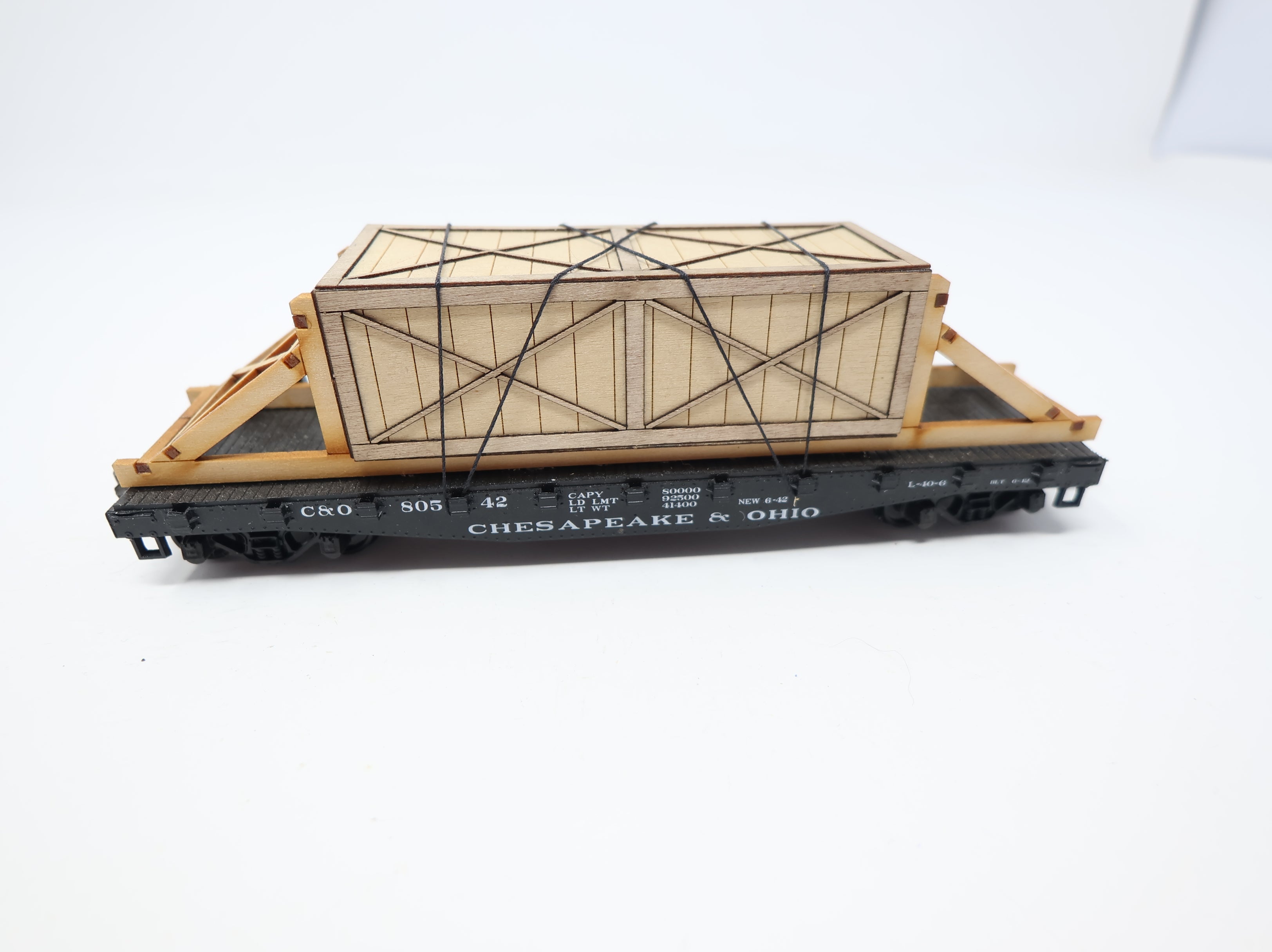 USED Athearn HO Scale 40' Flat Car w/ Load Chesapeake and Ohio C&O #80542