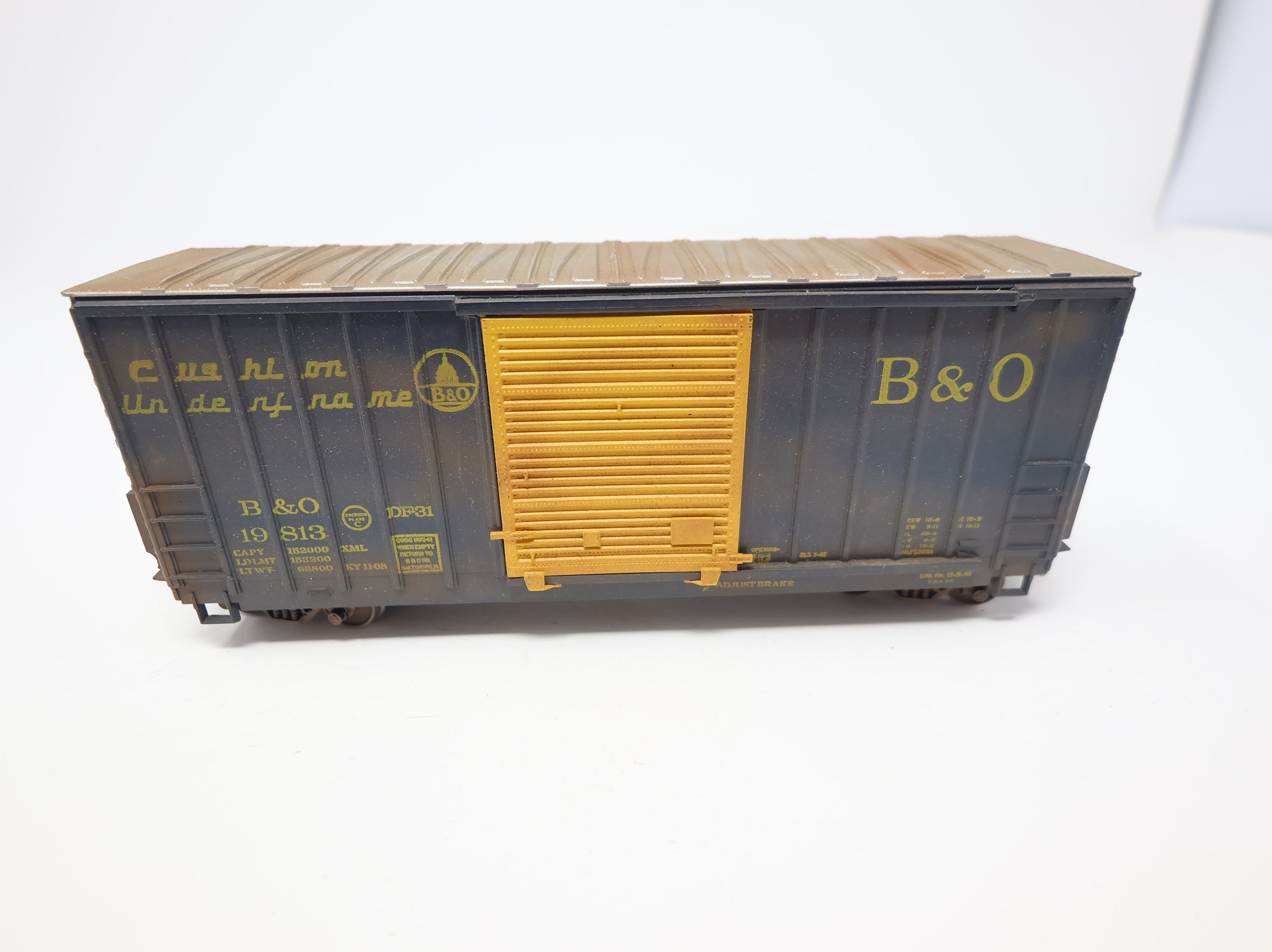 USED Athearn HO Scale 40' Hi Cube Box Car Baltimore and Ohio B&O #19813 Weathered