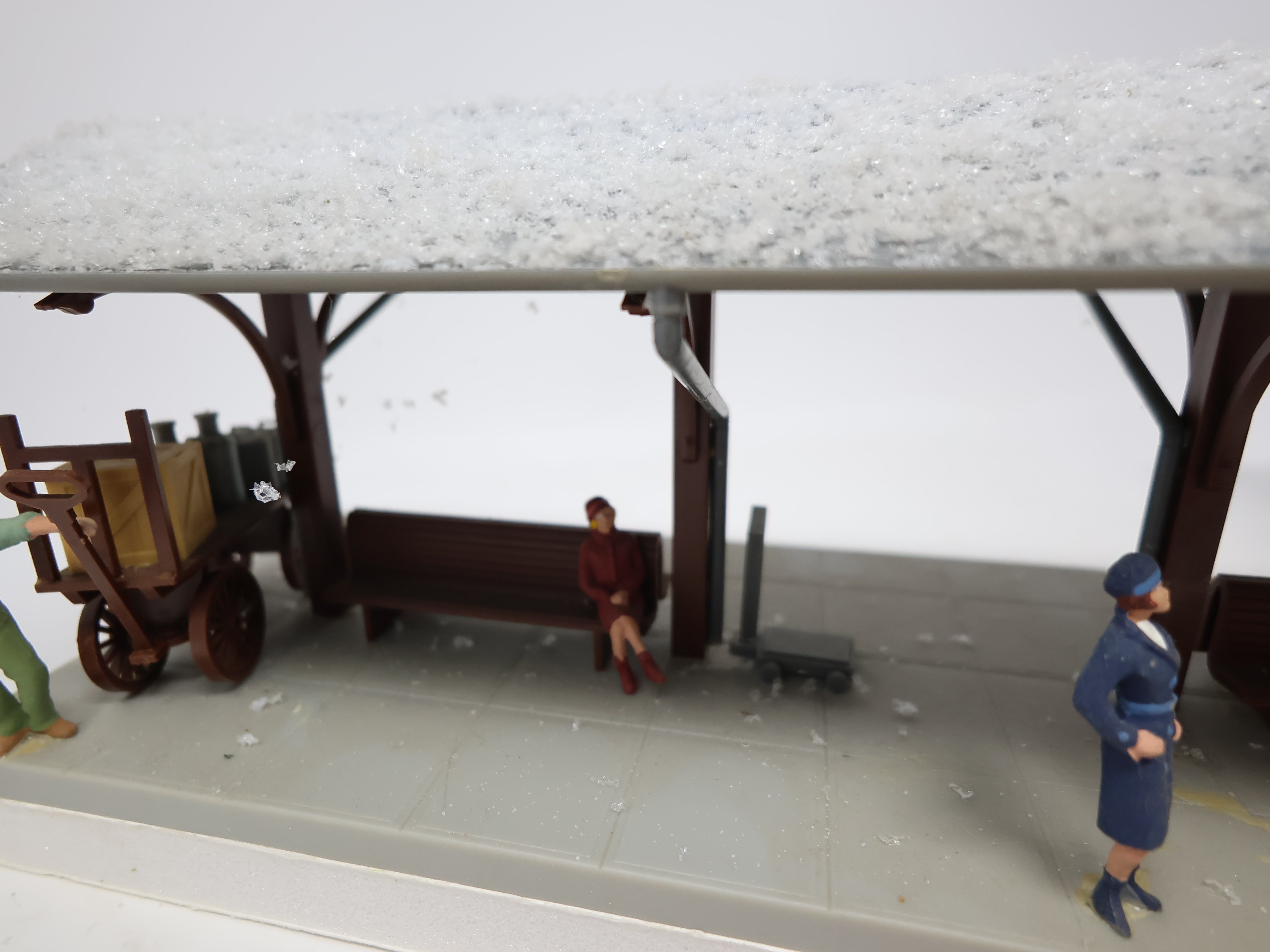 USED O, Custom Passenger Station w/ Figures and Snow