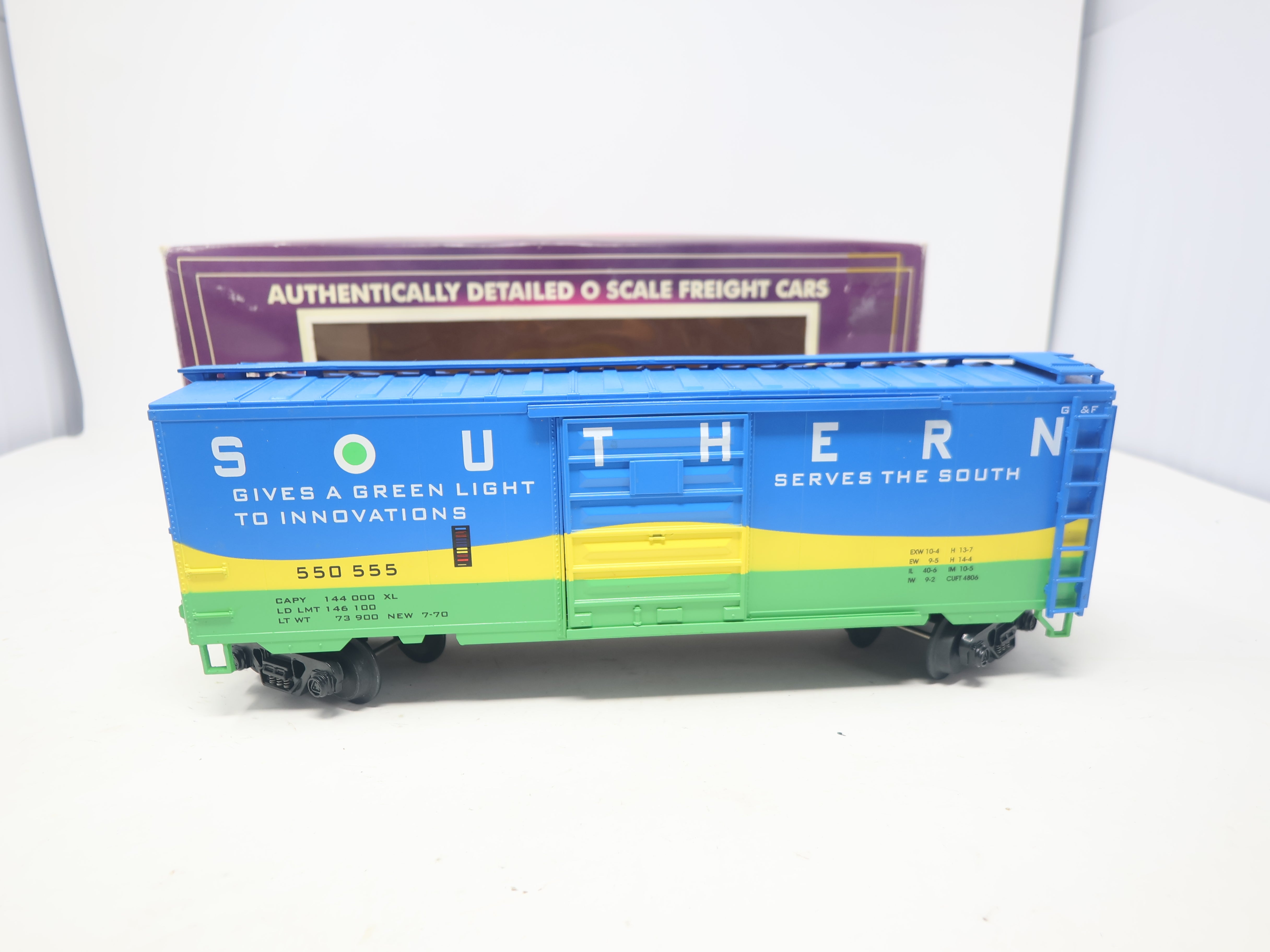 USED MTH Premier 20-9304L O, Box Car, Southern #550555