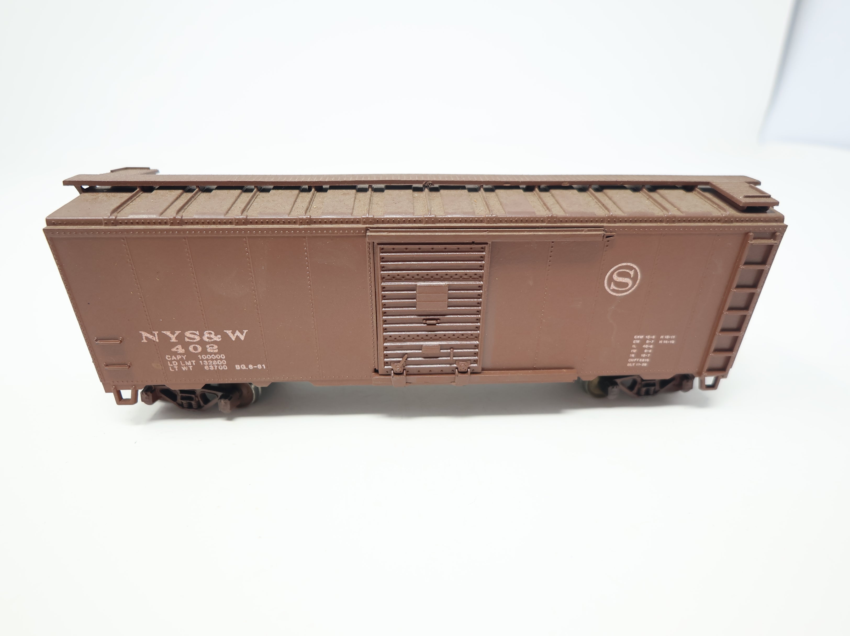 USED Athearn HO Scale 40' Box Car NYS&W #402 Weathered