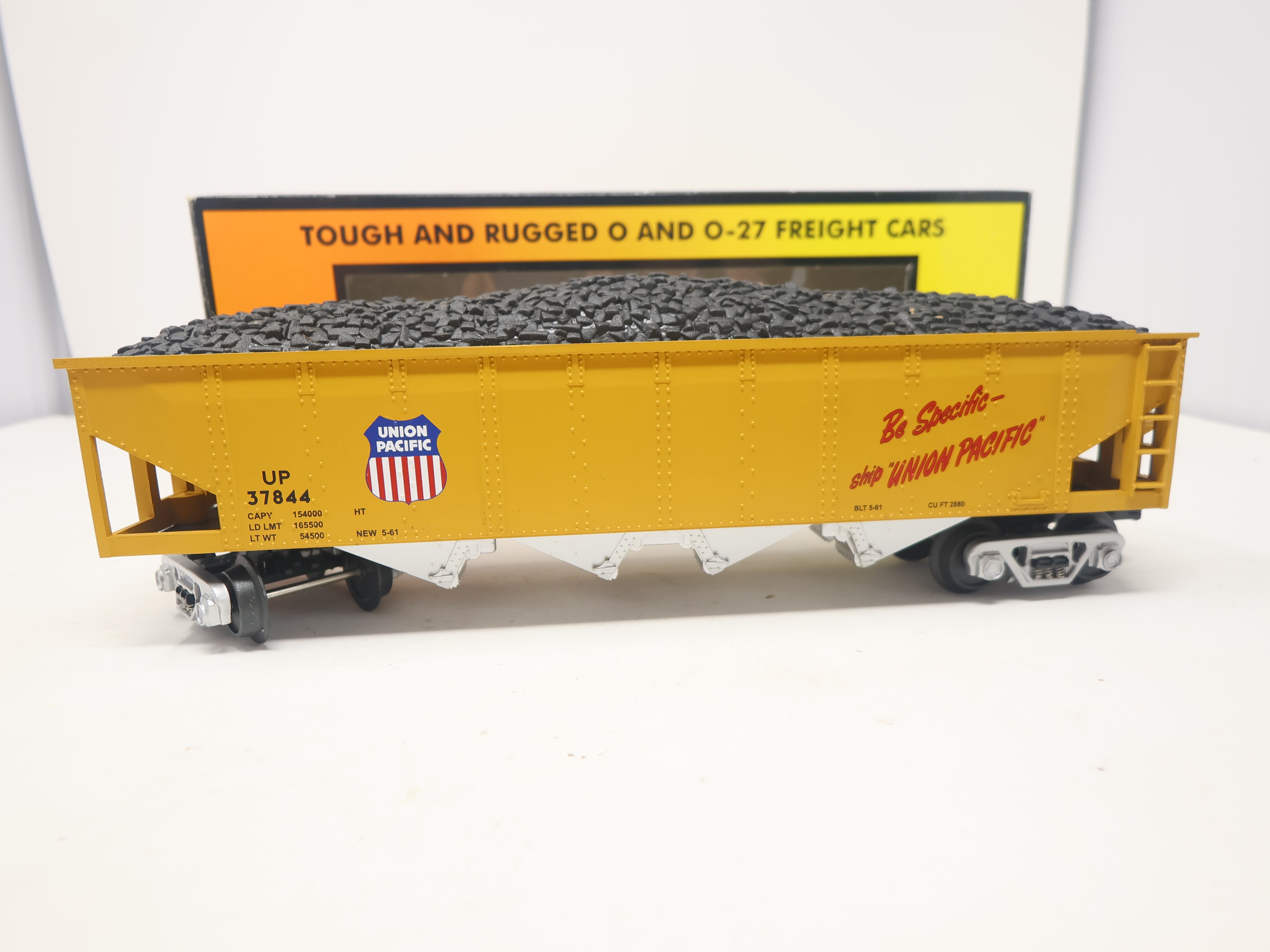 USED MTH Rail King 30-75171 O, 4 Bay Hopper, Union Pacific UP #37844