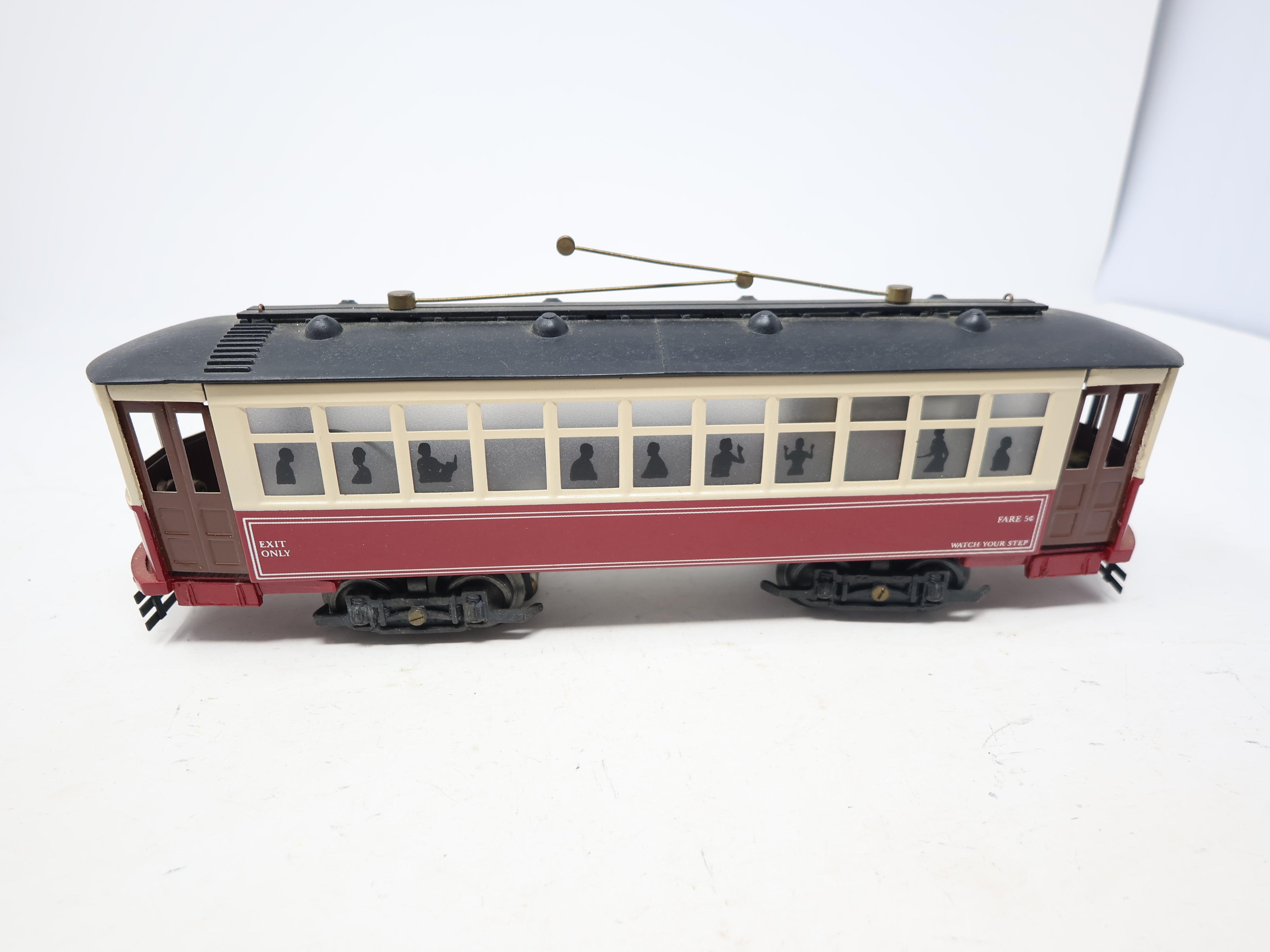 USED Bowser #551-050129 O, Powered Brill Trolley w/ Red & Cream Body, Parts/Repairs