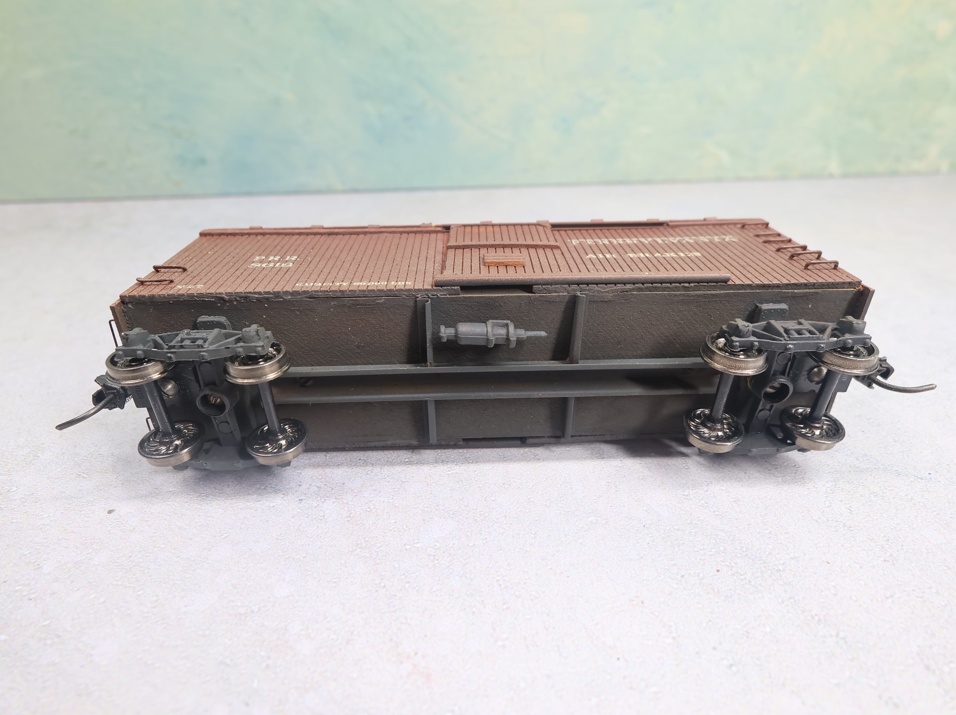 USED HO Scale 36' Wooden Box Car Pennsylvania PRR #8619 Custom Wood Built Kit