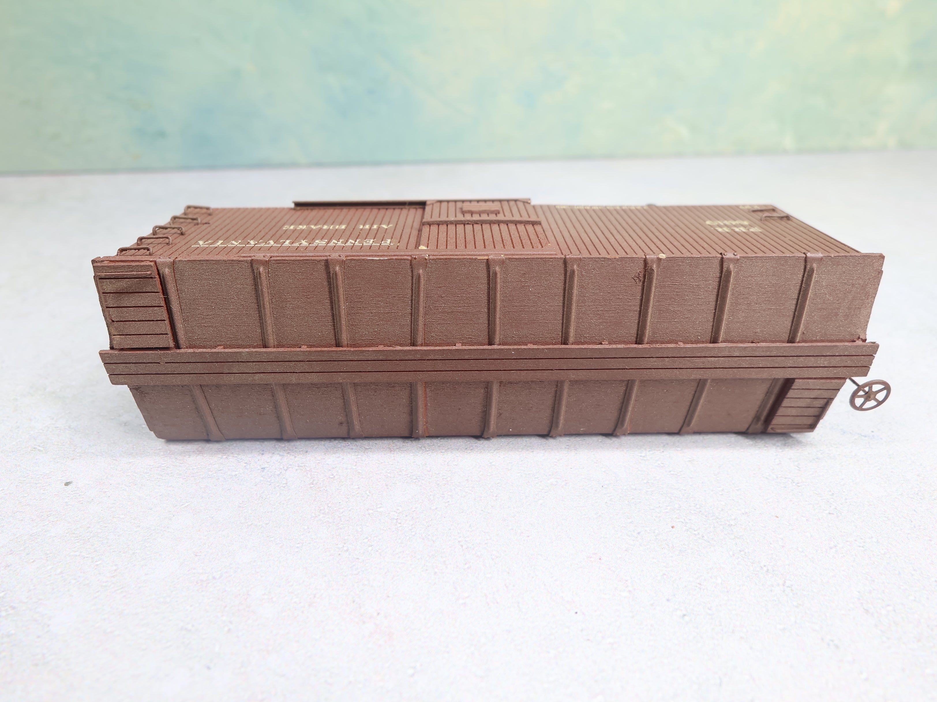 USED HO Scale 36' Wooden Box Car Pennsylvania PRR #8619 Custom Wood Built Kit