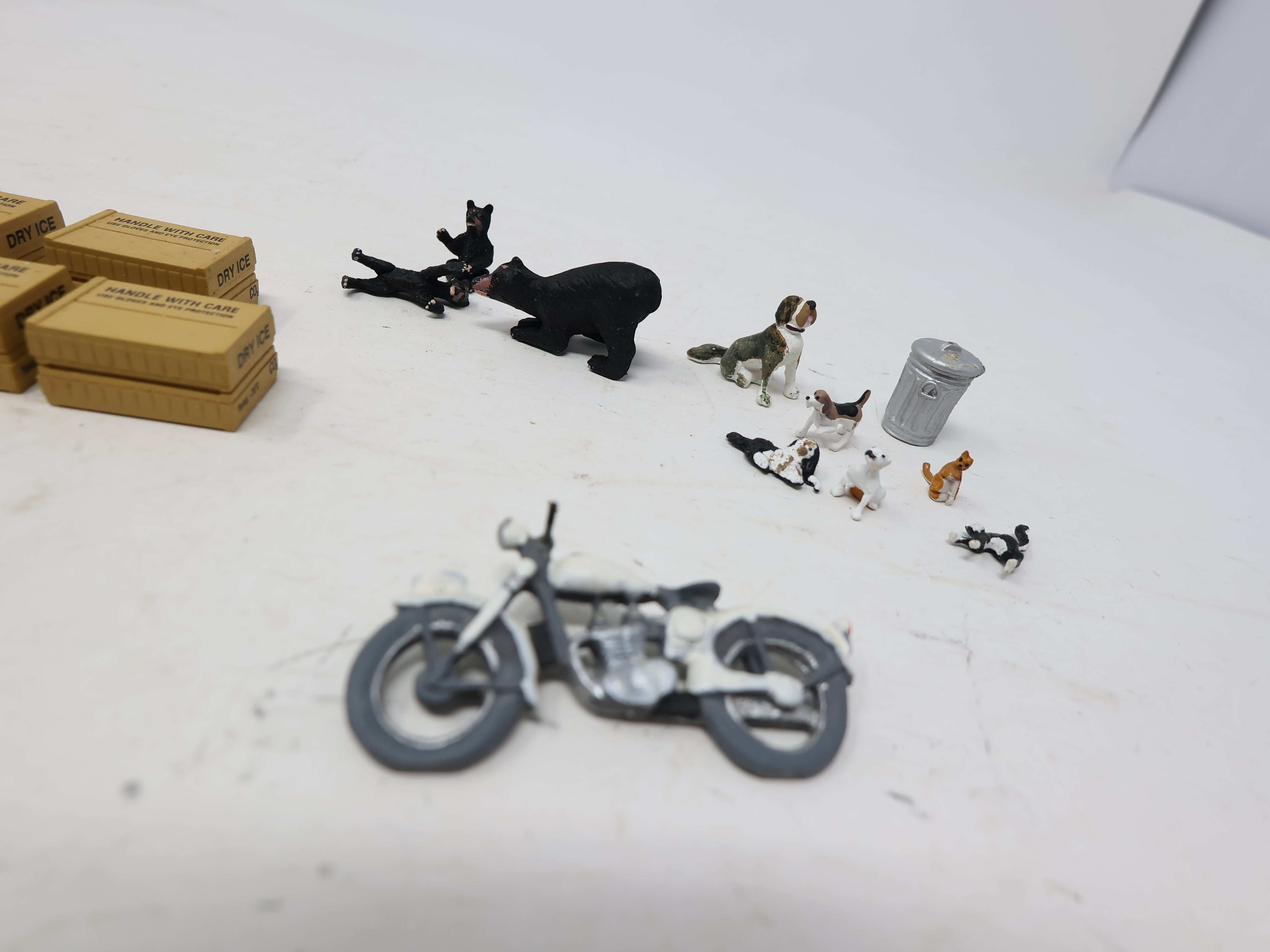 USED , Lot of Crates, Animals, Bike & Misc Scenery Items