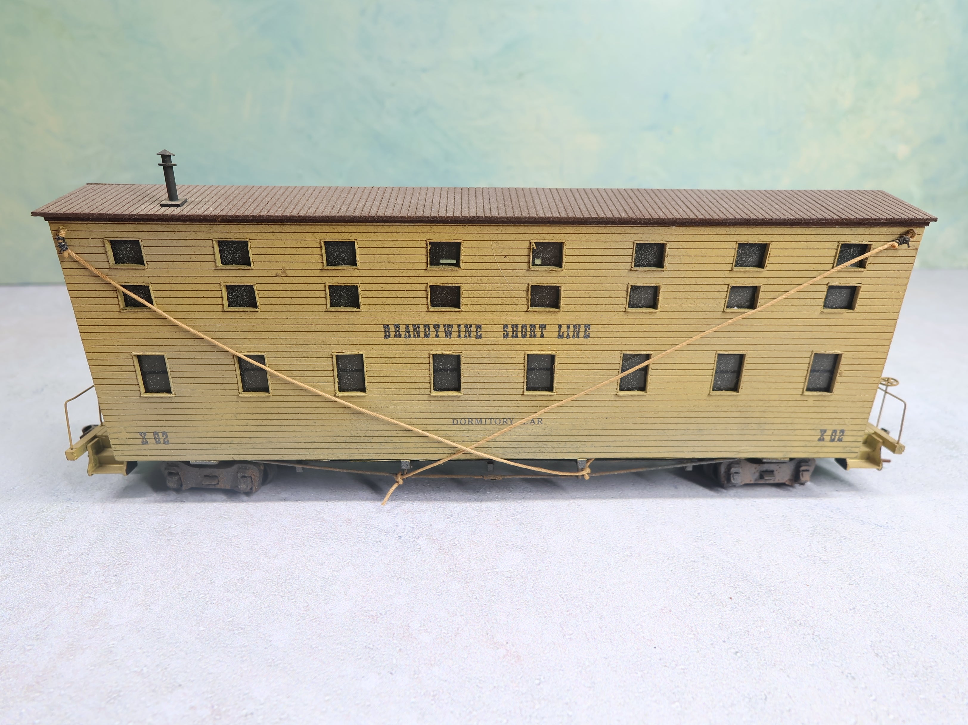 USED Ambroid HO Scale 60' Triple Decker Dormitory Car Brandywine Short Line #X02 Wood Built & Weathered