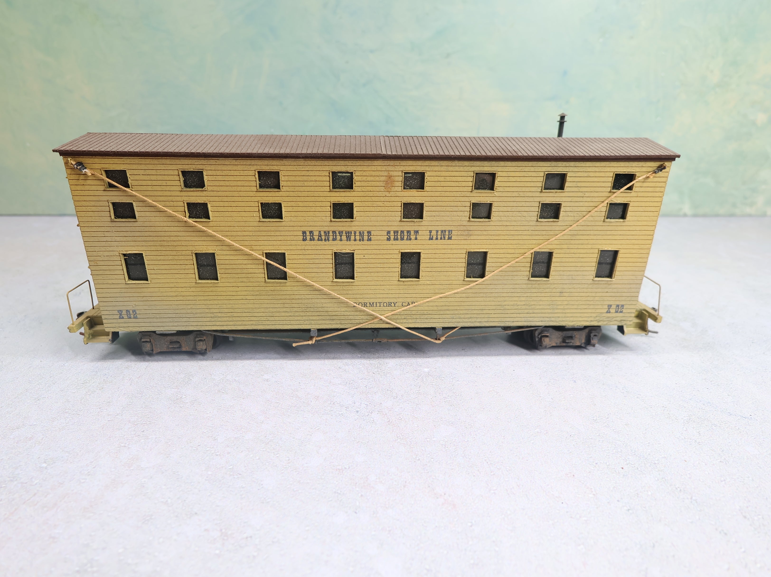 USED Ambroid HO Scale 60' Triple Decker Dormitory Car Brandywine Short Line #X02 Wood Built & Weathered