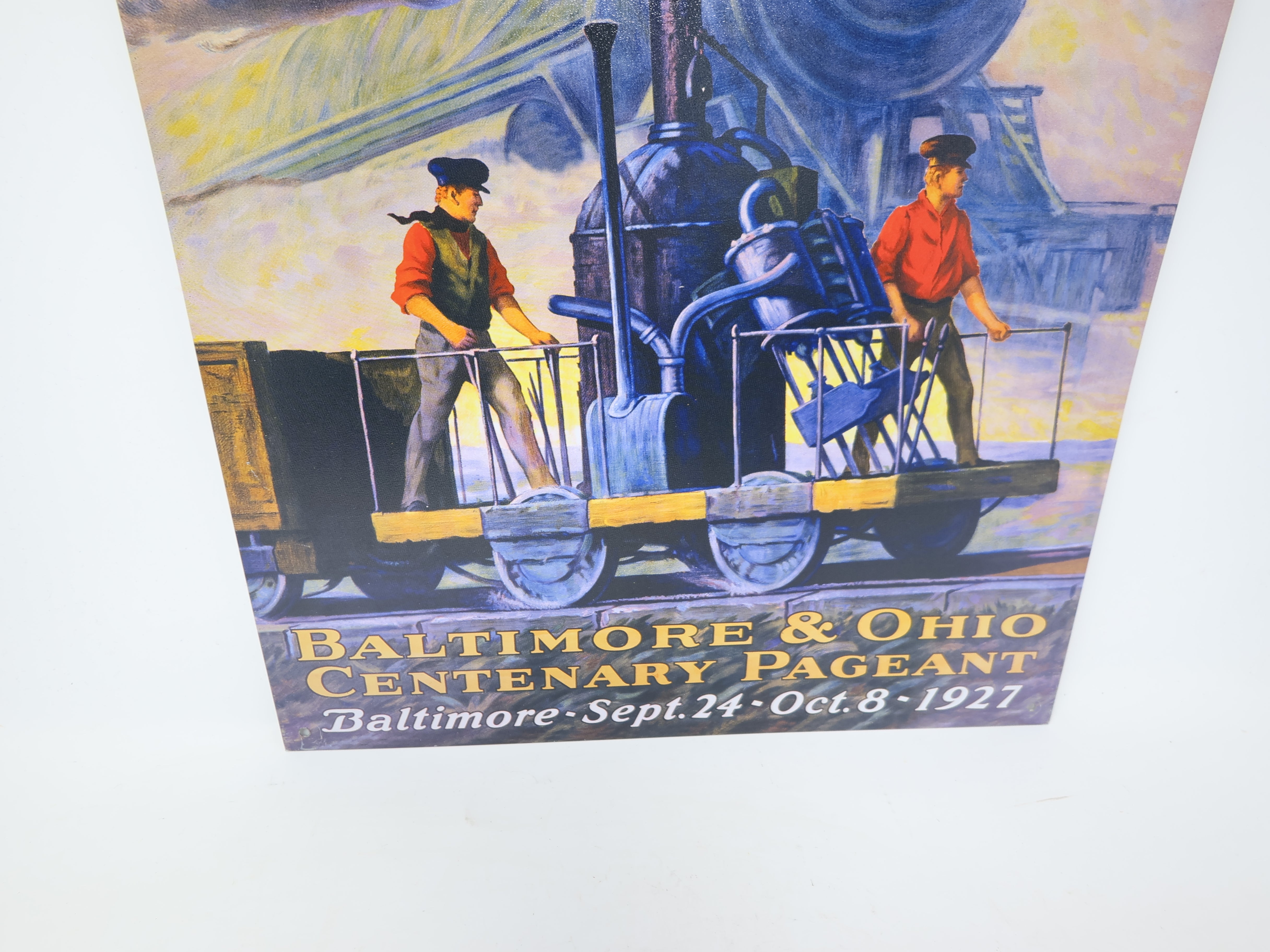 USED , B&O Centenary Pageant 1927 Tin Sign (Approx 16 x 12.5")