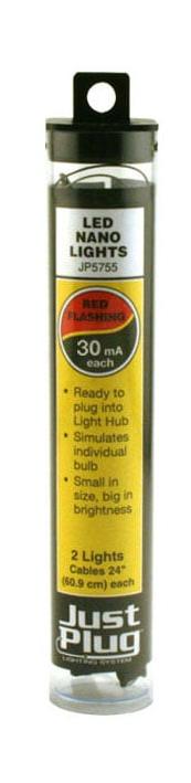 Woodland Scenics JP5755 Multi Scale, Just Plug Red Flashing LED Nano Lights