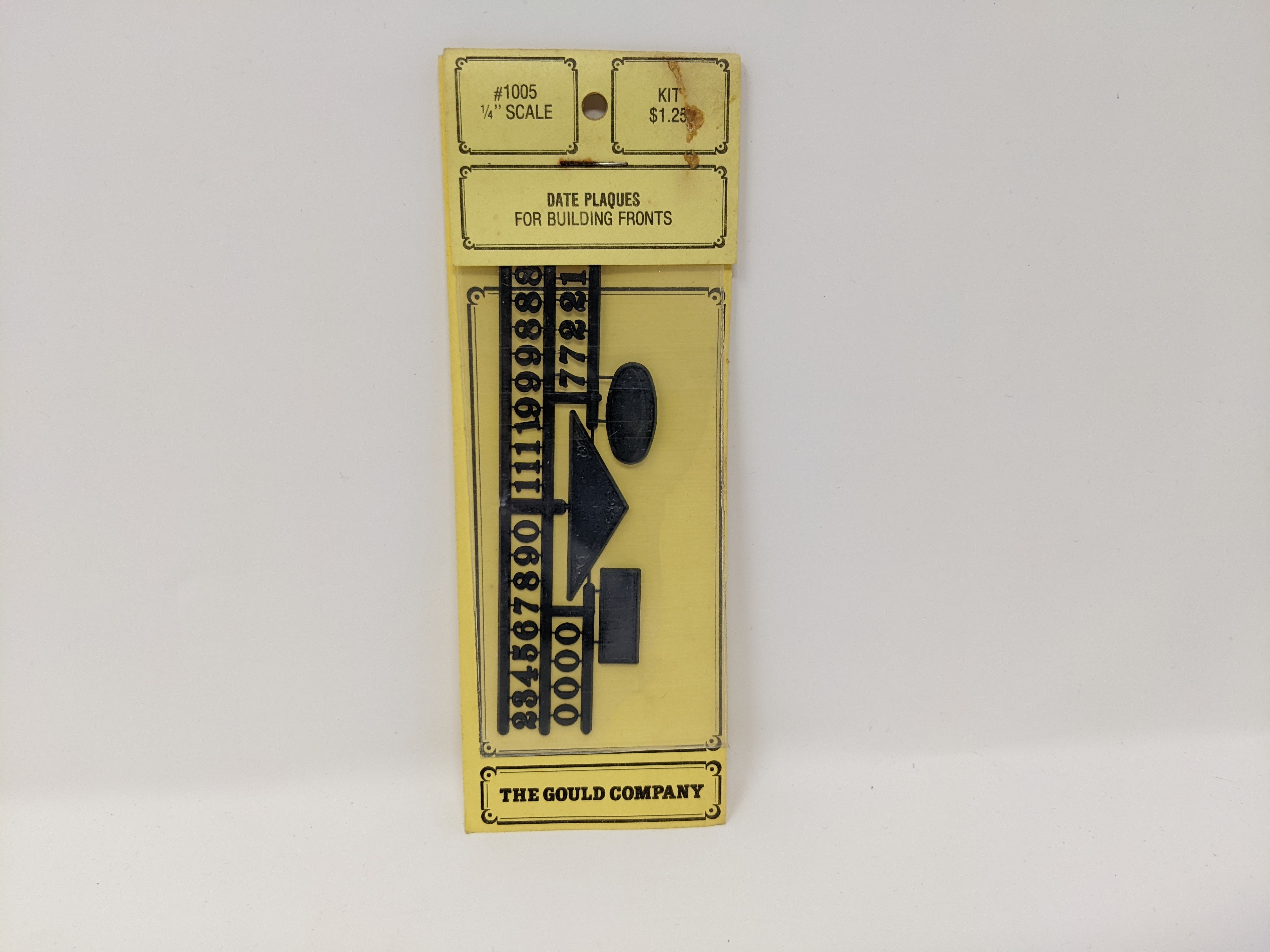 The Gould Company 1005 , 1/4'' Scale Date Plaques For Building Fronts, Detail Parts