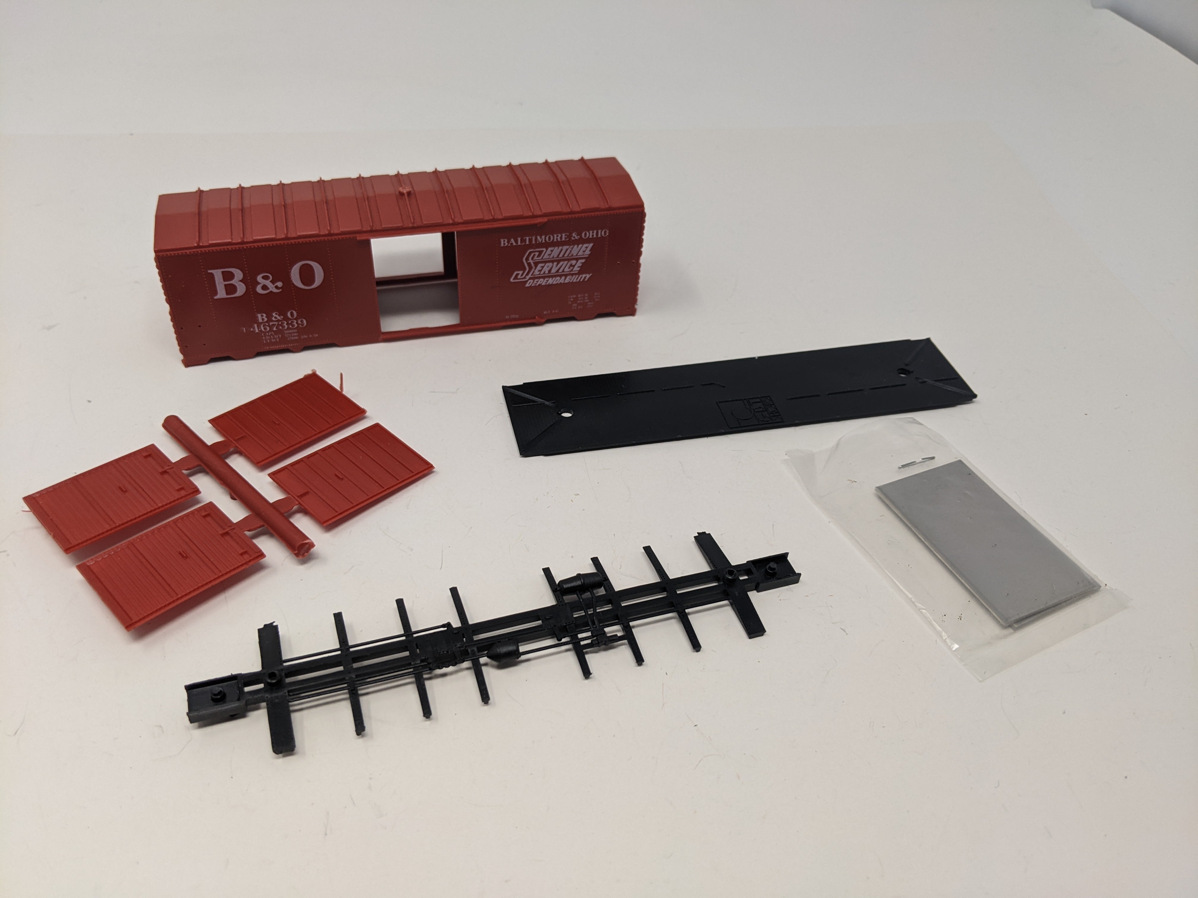 USED C&BT SHOPS HO Scale, 40' Box Car (incomplete), Baltimore and Ohio BO #467339, Sentinel Service (KIT)