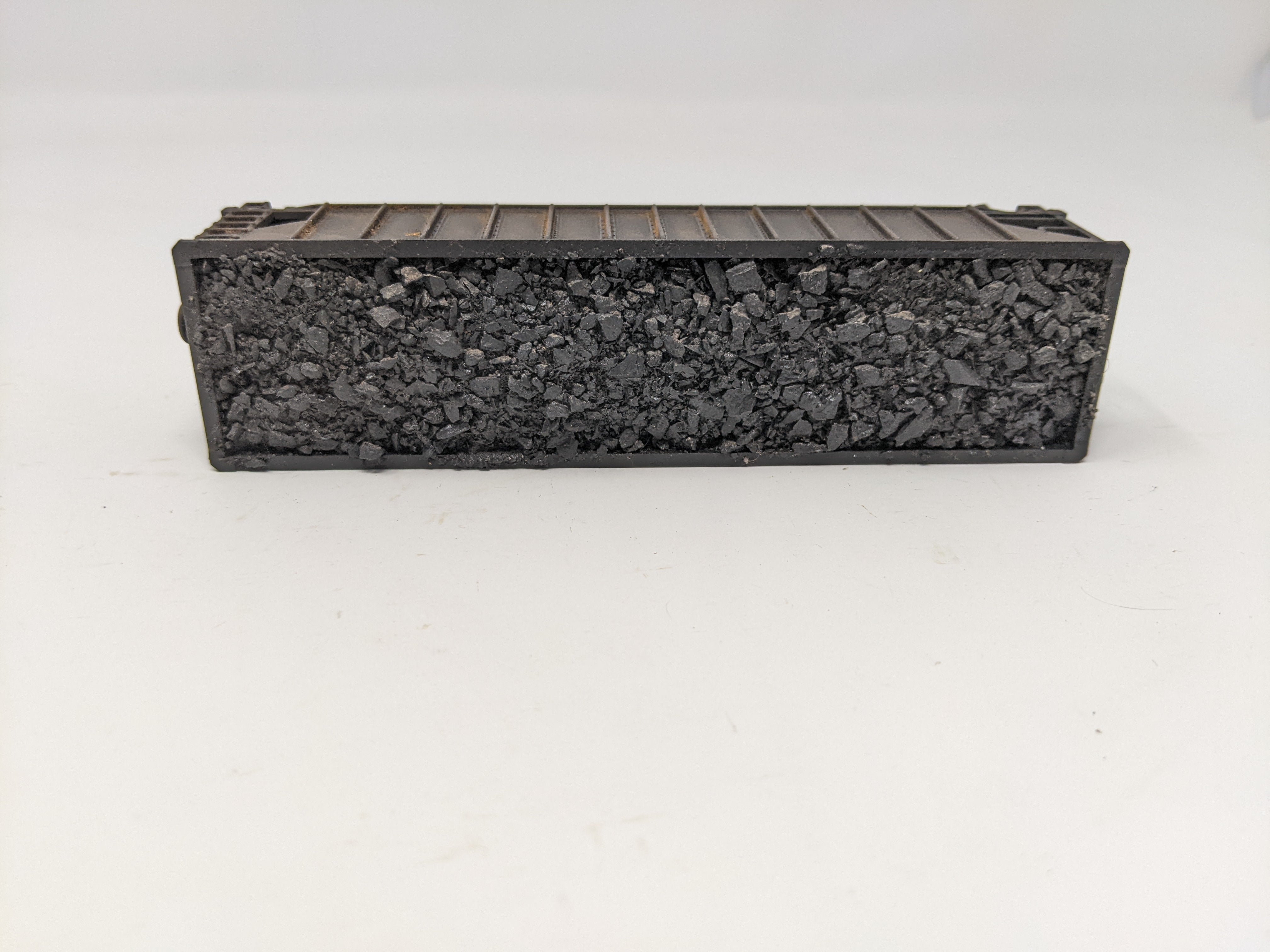 USED HO Scale, 3 Bay Hopper with Real Coal Load Weathered, Undecorated