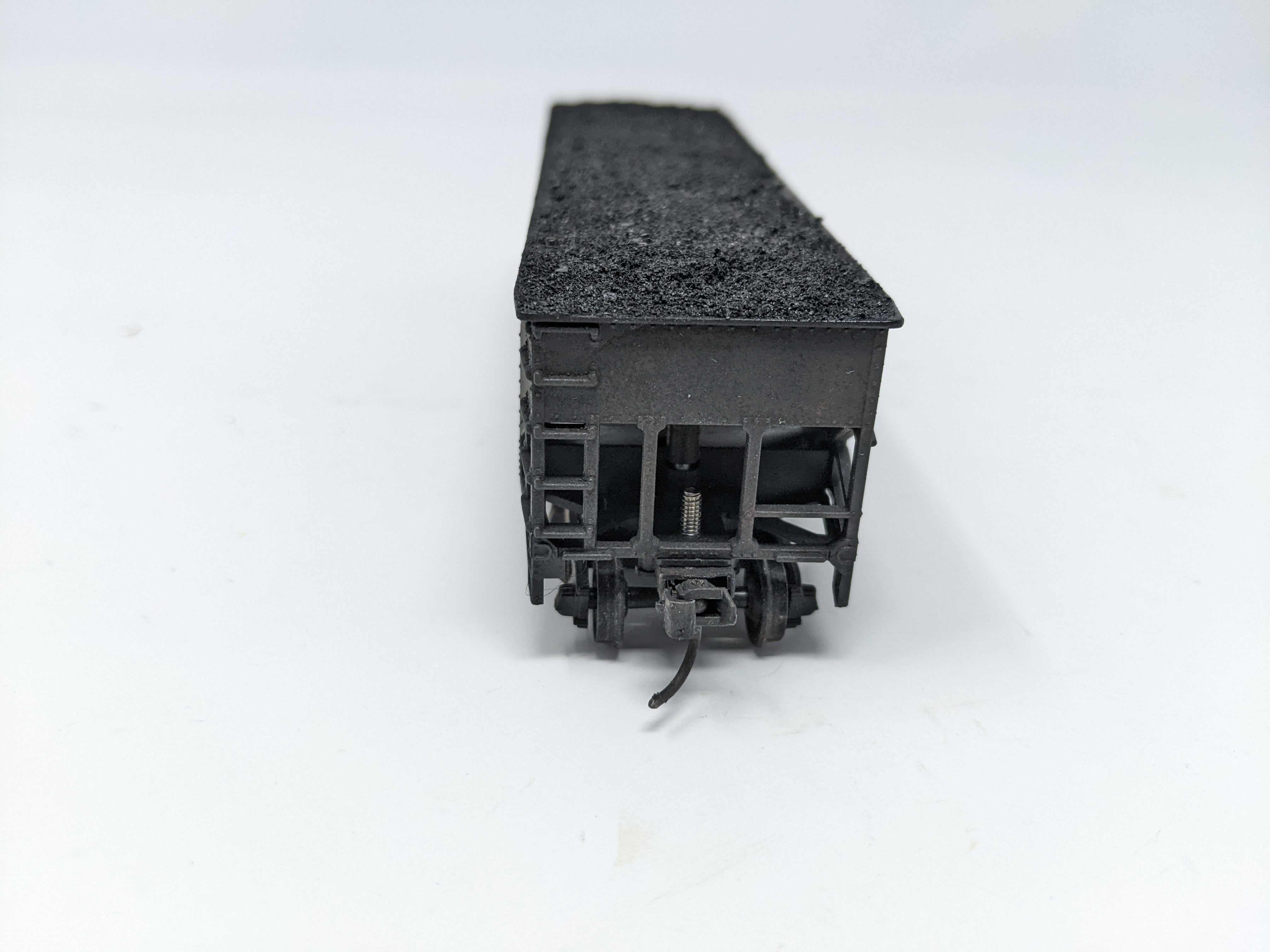 USED HO Scale, 3 Bay Hopper with Real Coal Load Weathered, Undecorated