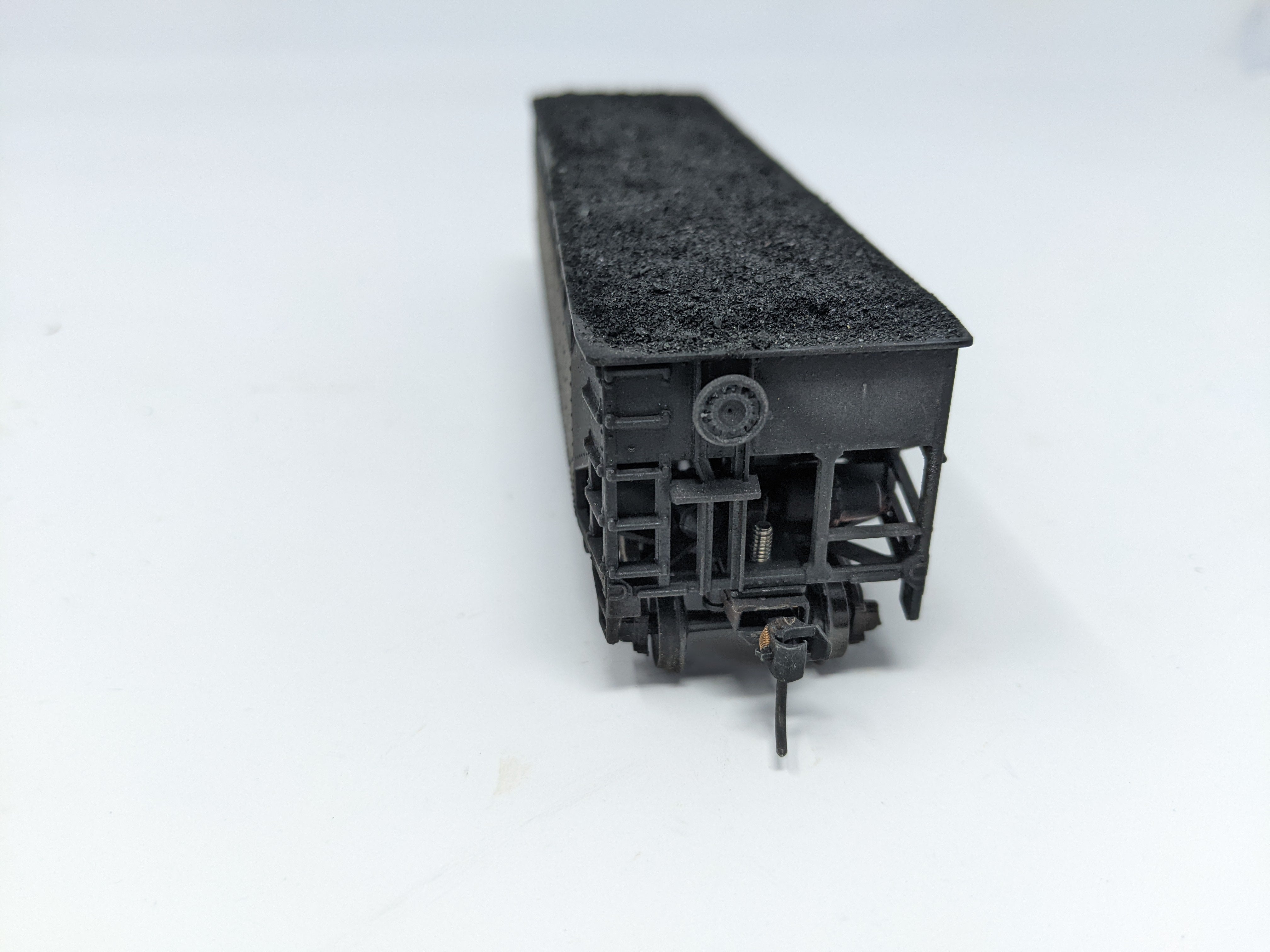 USED HO Scale, 3 Bay Hopper with Real Coal Load Weathered, Undecorated