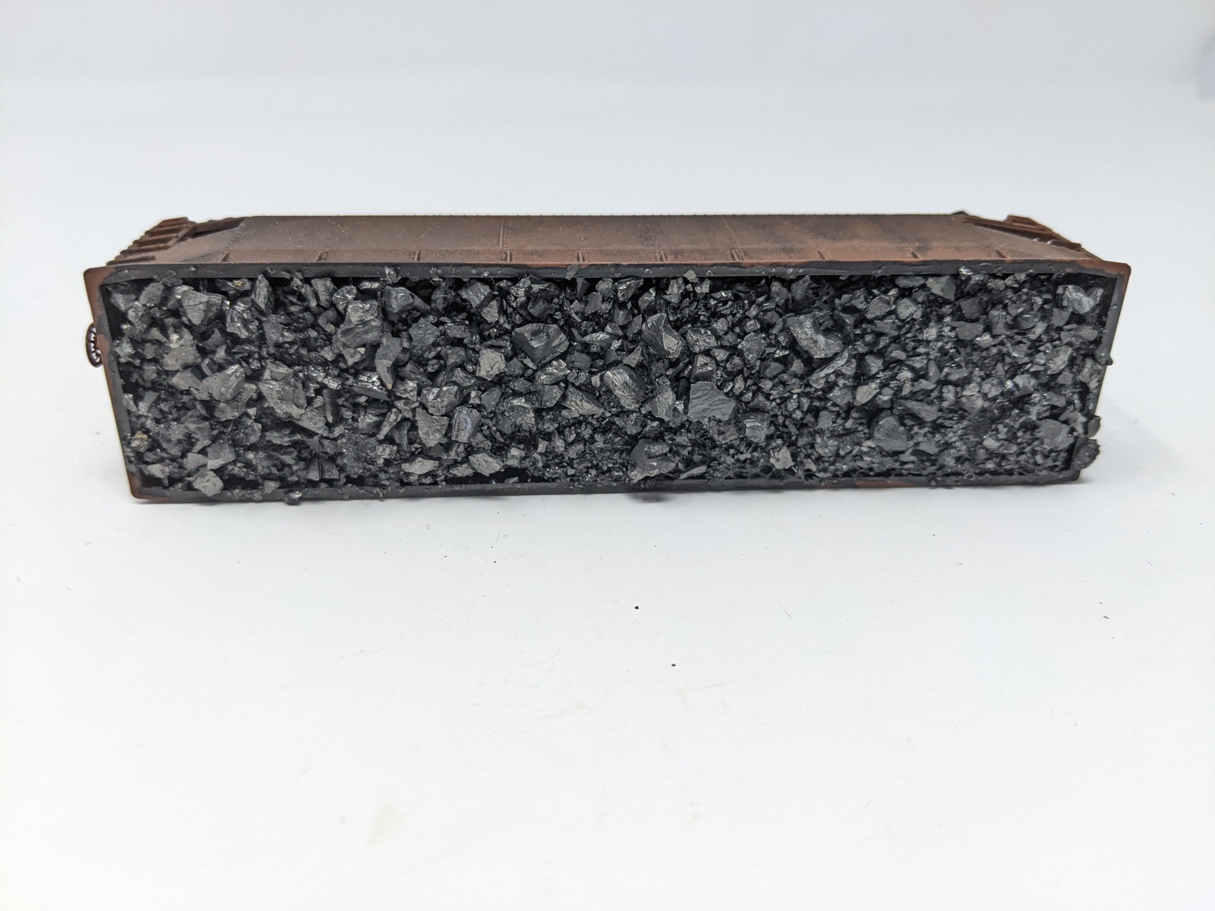 USED HO Scale, 3 Bay Hopper with Real Coal Load Weathered, Undecorated