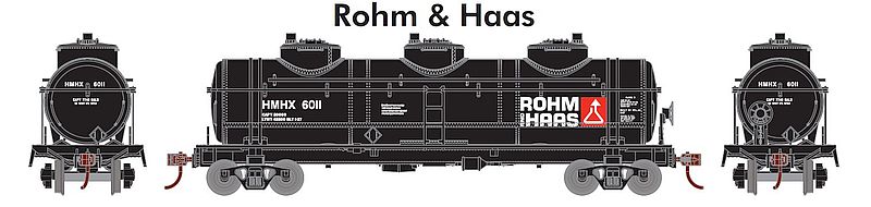 Athearn ATH74476 HO Scale, Triple Dome Tank Car, Rohm & Haas HMHX #6011