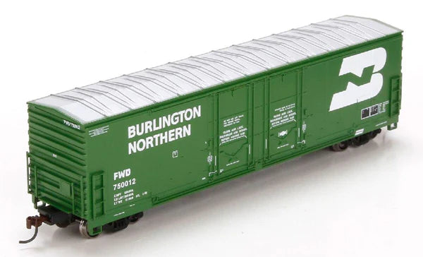 Athearn ATH96925 HO Scale, 50' Double-Plug Door Box Car, Burlington Northern FWD #750012