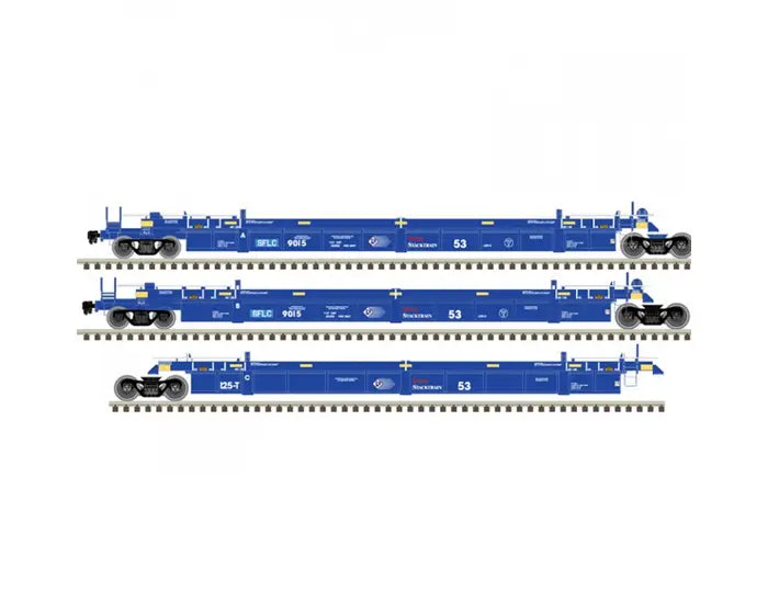 Atlas 20006618 HO Scale, Thrall 53' Articulated Well Car, BNSF SFLC #9076, Pacer Stacktrain