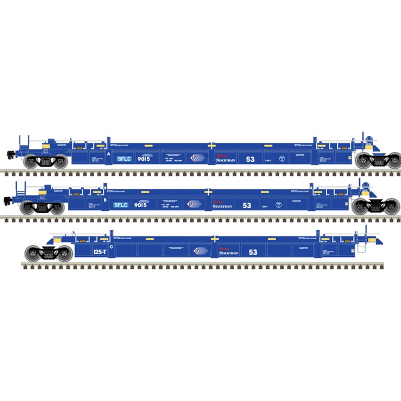 Atlas 20006617 HO Scale, Thrall 53' Articulated Well Car, BNSF SFLC #9051, Pacer Stacktrain