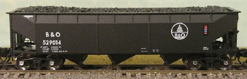 Bluford Shops 73891 N Scale, 3-Bay Offset Side Hopper, Baltimore and Ohio Single Pack, Post 1970