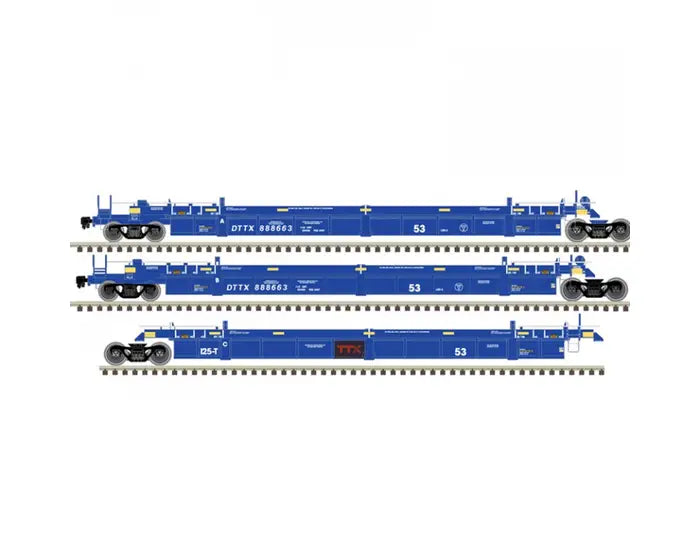 Atlas 20006625 HO Scale, Thrall 53' Articulated Well Car, Trailer Train DTTX #888663, EX BRAN Forward Thinking