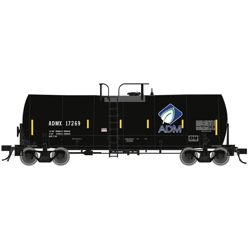 Atlas 20007218, 20007219, 20007220 HO Scale, 17.6 GAL Corn Syrup Tank Car (3 Car Pack), ADM ADMX #17269, 17283, 17286, Stripes