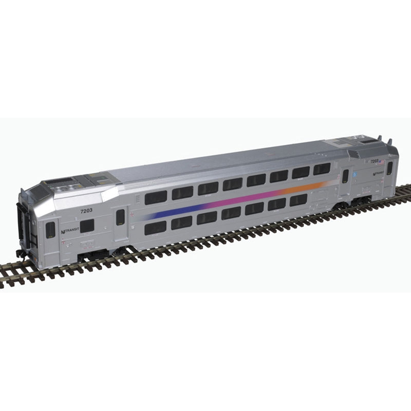 Atlas Master 20007385 HO Scale Multi-Level Coach Trailer w/ Toilet New Jersey Transit #7203