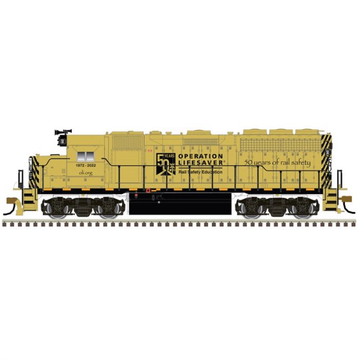 Atlas Master 40005298 N Scale, GP40 Diesel Locomotive, Operation Lifesaver 50th Anniversary , Limited Edition w/ Ditch Lights (Gold ESU LokSound 5)