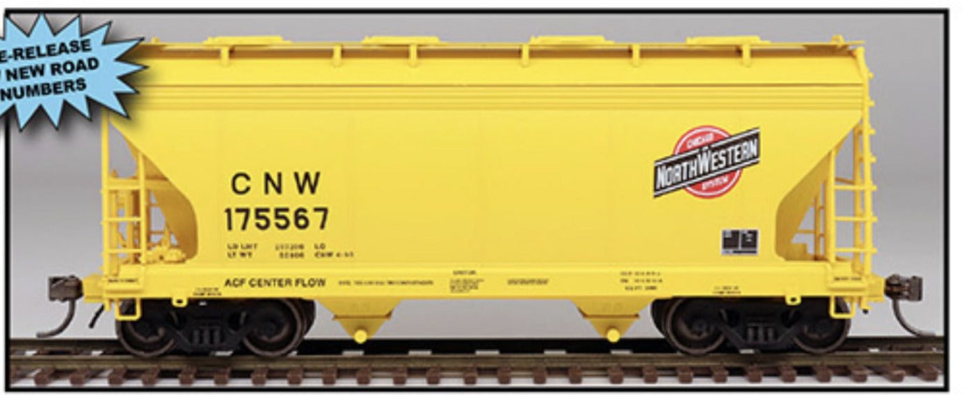 Intermountain 46522-18 HO Scale, ACF 2-Bay Covered Hopper, Chicago & North Western CNW #175596