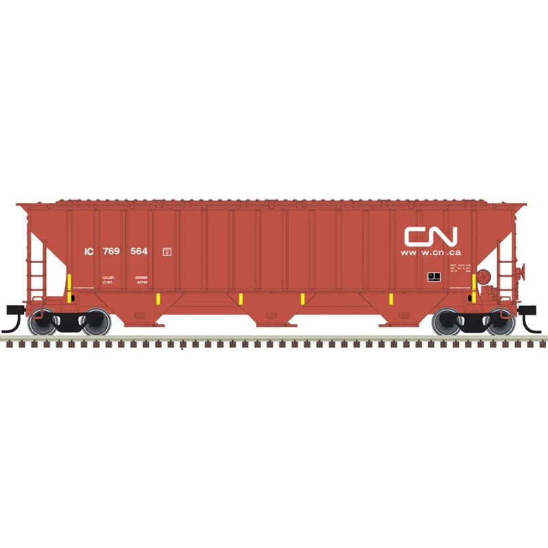 Atlas 20006653, 20006654, 20006655 HO Scale, Thrall 4750 Covered Hopper (3 Car Pack), Canadian National IC #769564, 769578, 769606, Stripes