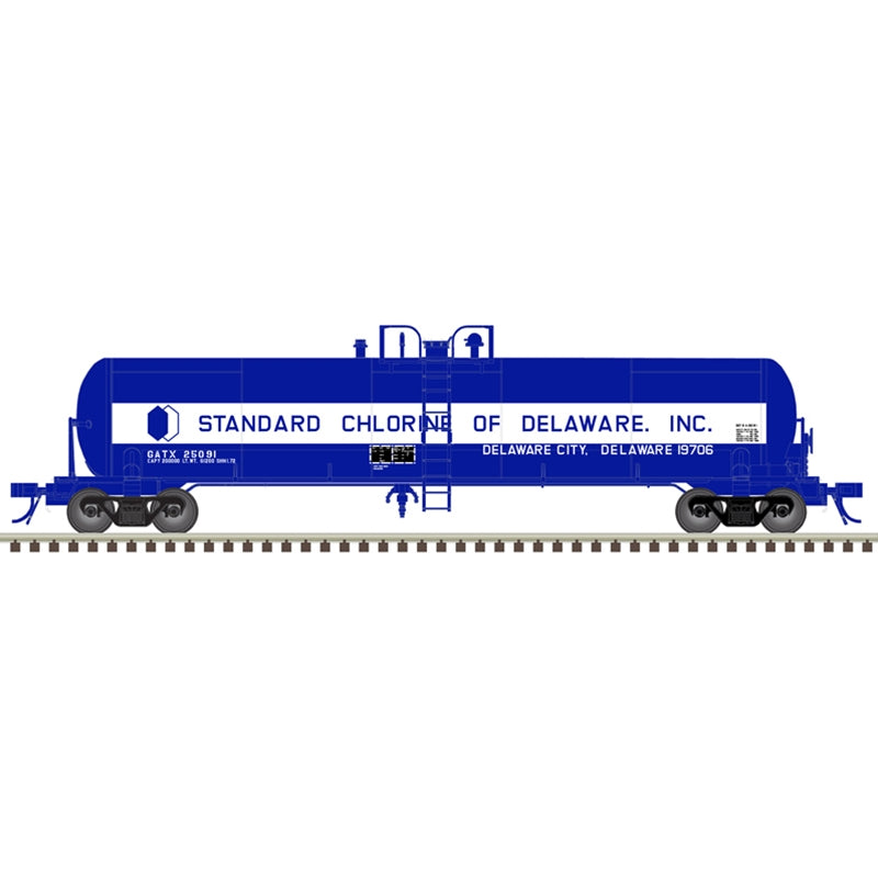 Atlas Master 50006308 N Scale 20,700 Gal Tank Car Standard Chlorine of Delaware GATX #25085