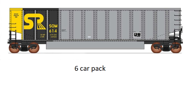 Intermountain 4401009-A01 HO Scale, 14 Panel Coal Porter, Somerset Railroad SOM , (6 Pack #1)