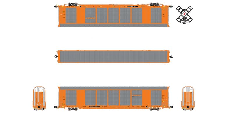 ScaleTrains SXT32679 N Scale, Gunderson Multi-Max Autorack, BNSF TTGX #693402, Orange