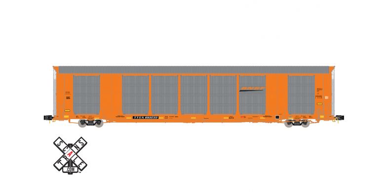 ScaleTrains SXT32680 N Scale, Gunderson Multi-Max Autorack, BNSF TTGX #693412, Orange