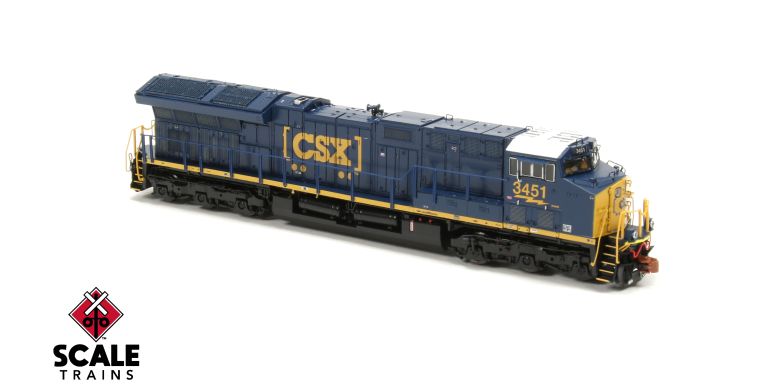 ScaleTrains SXT33648 N Scale, GE Tier 4 Gevo ET44AH, CSX CSXT #3444, Includes Replacement Shell (ESU LokSound 5)