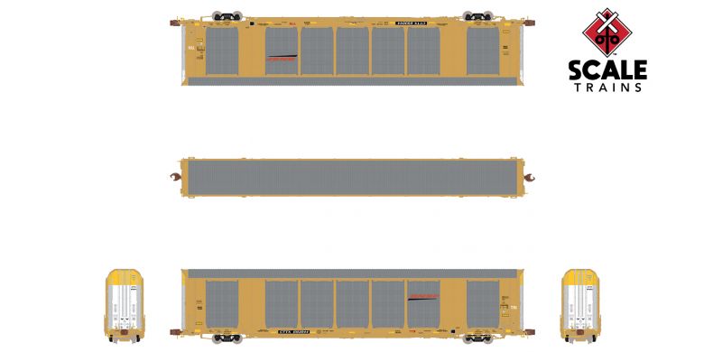 ScaleTrains SXT33725 N Scale, Gunderson Multi-Max Autorack, BNSF CTTX #693159, Yellow